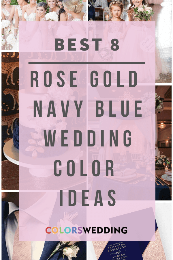 best rose gold and navy blue wedding color ideas