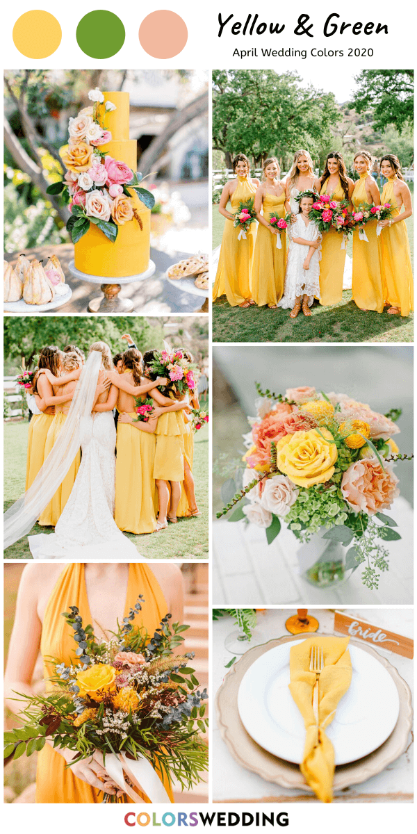 april wedding color combos 2020: Yellow + Green