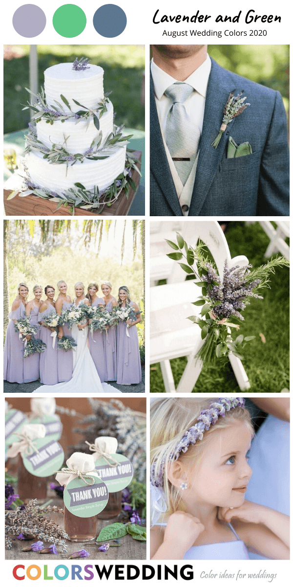 august wedding color 2020 lavender and green