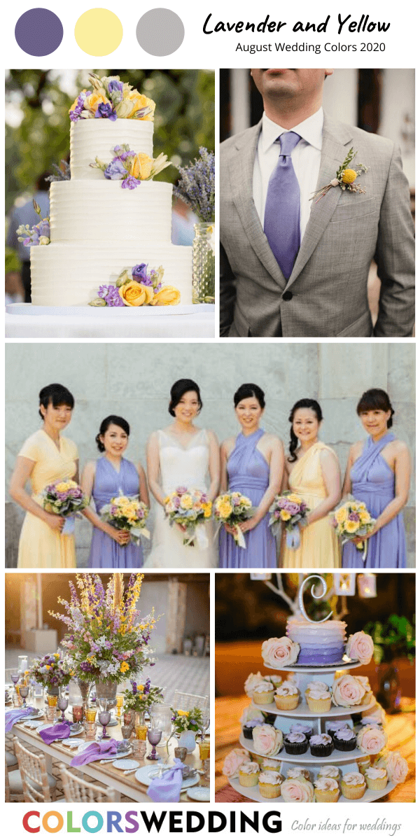 august wedding color 2020 lavender and yellow