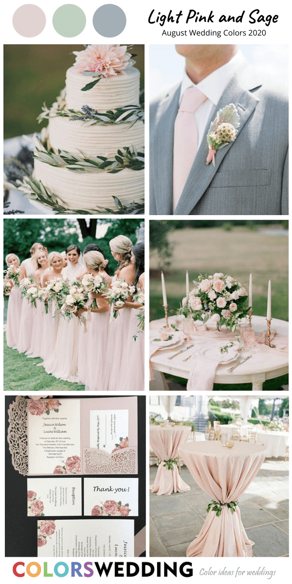 August wedding shop colors 2020