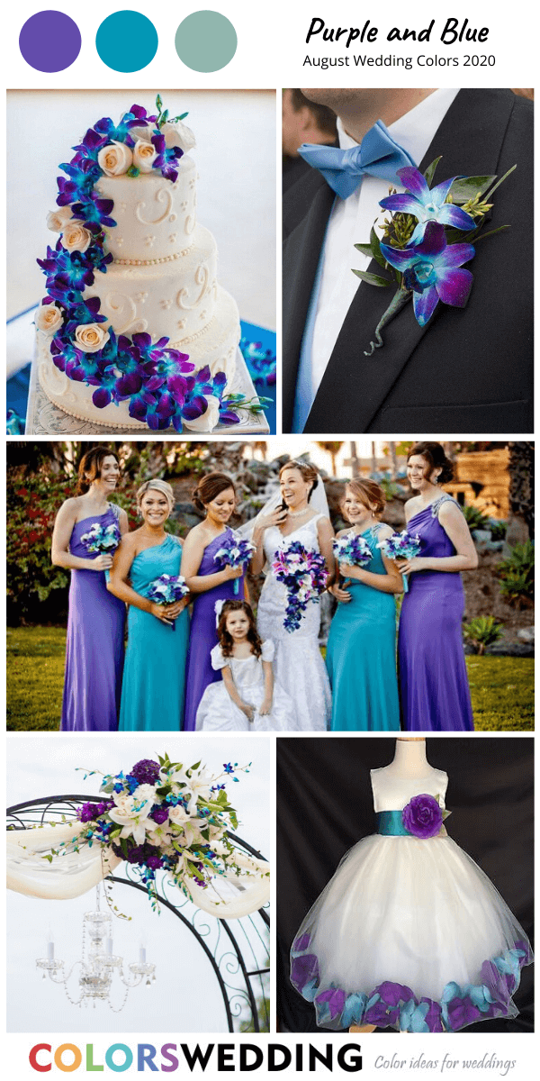 august wedding color 2020 purple and blue