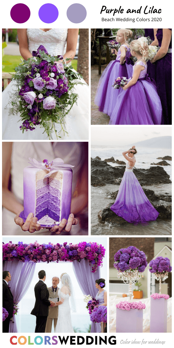Top 8 Beach Wedding Color Combos for 2020: Purple + Lilac