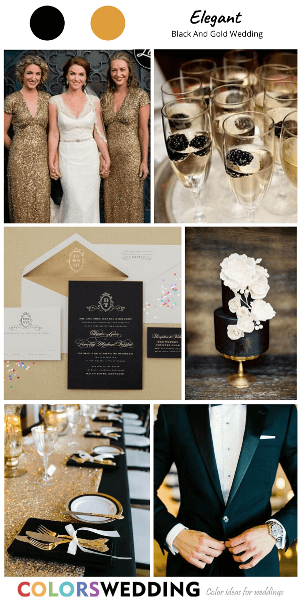 black and gold wedding elegant