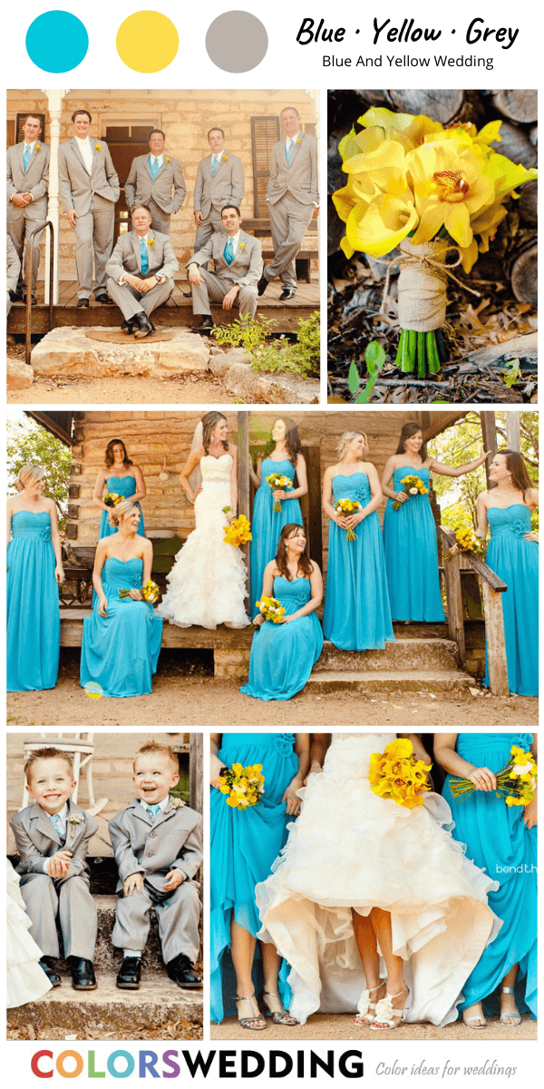 Top 8 Blue and Yellow Wedding Color Ideas: Blue + Yellow + Grey