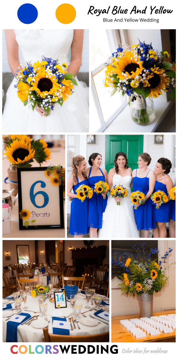 Top 8 Blue and Yellow Wedding Color Ideas: Royal Blue + Yellow