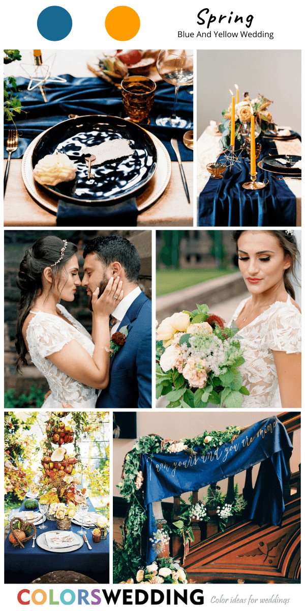 Top 8 Blue and Yellow Wedding Color Ideas: Blue and Yellow Spring Wedding