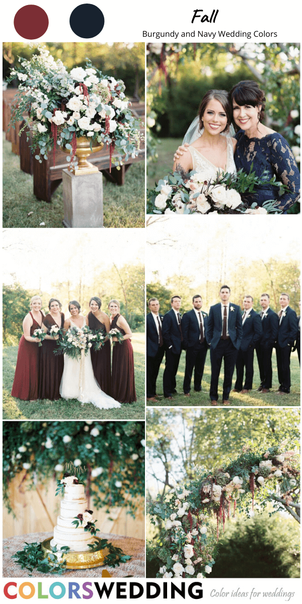 burgundy and navy wedding colors fall