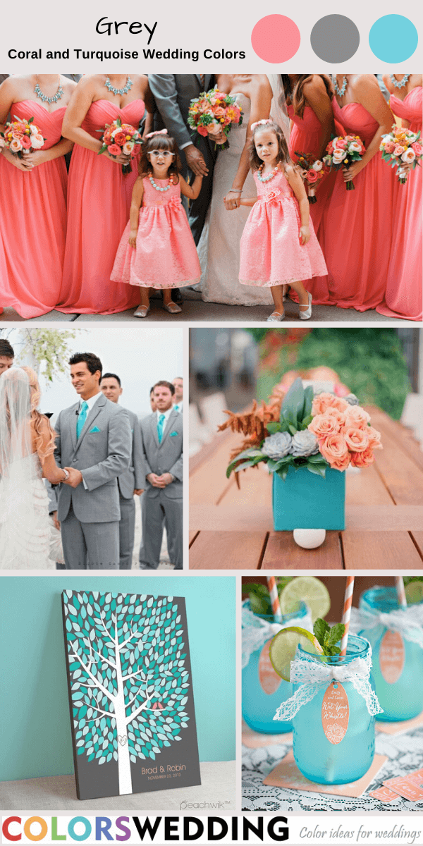 Coral and Turquoise Wedding Color Ideas