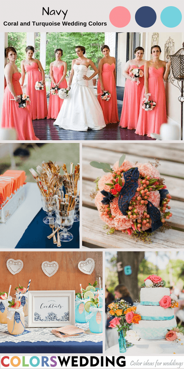 coral and turquoise wedding colors coral turquoise and navy
