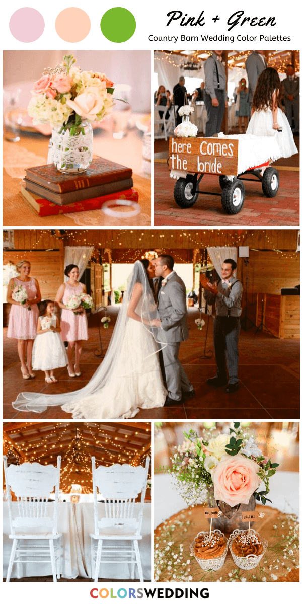 Top 8 Country Barn Wedding Color Palettes: Pink + Green