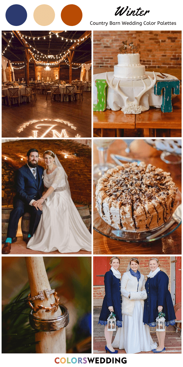 Top 8 Country Barn Wedding Color Palettes: Winter