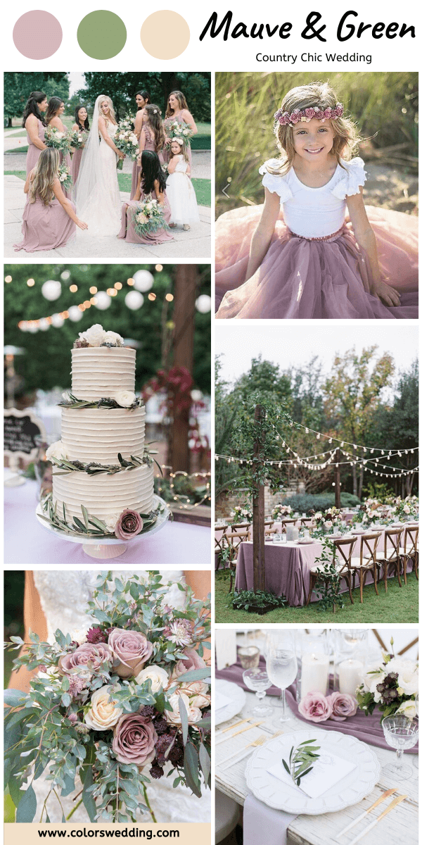 country chic wedding mauve and green
