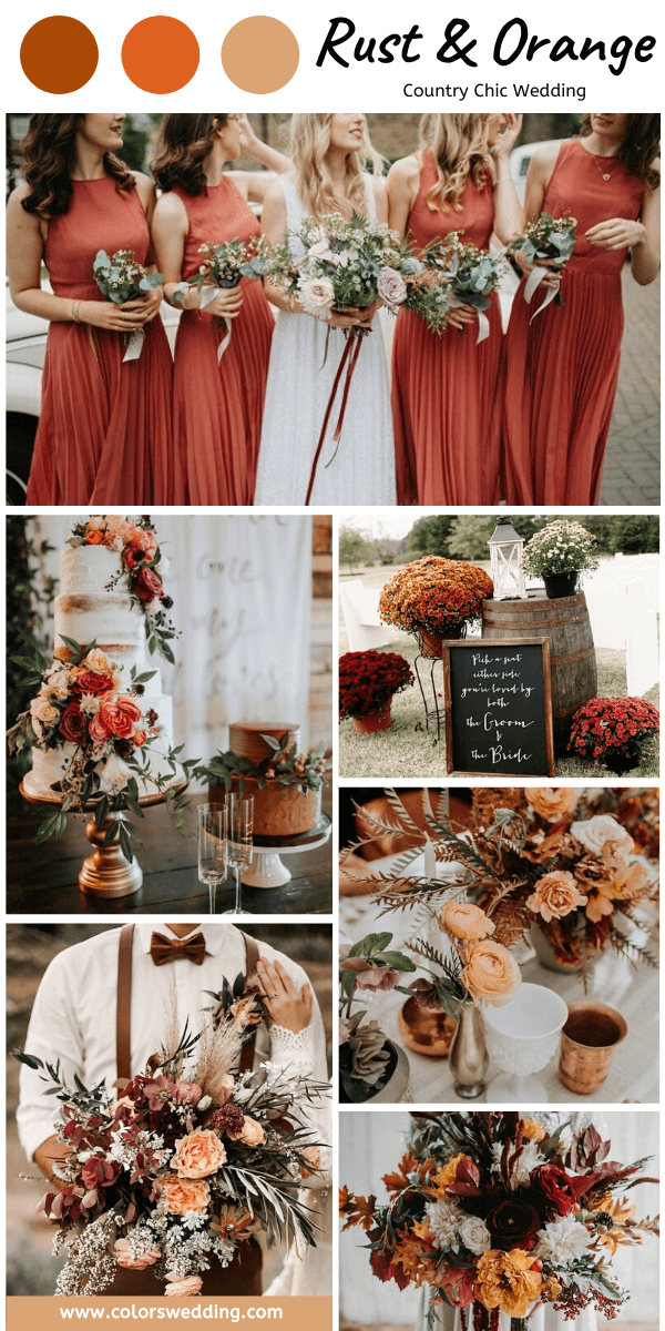 country chic wedding rust and orange