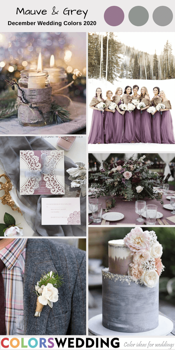 december wedding colors 2020 mauve and grey