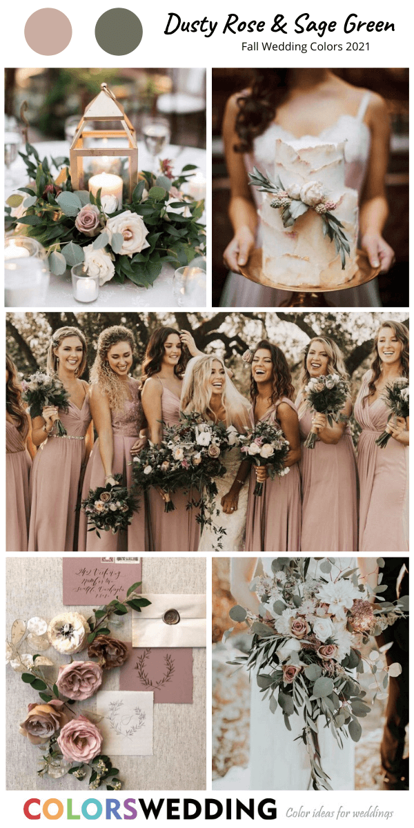 fall wedding color 2021 dusty rose sage green