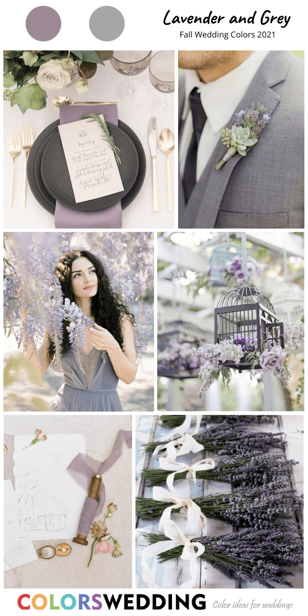 fall wedding color 2021 lavender grey