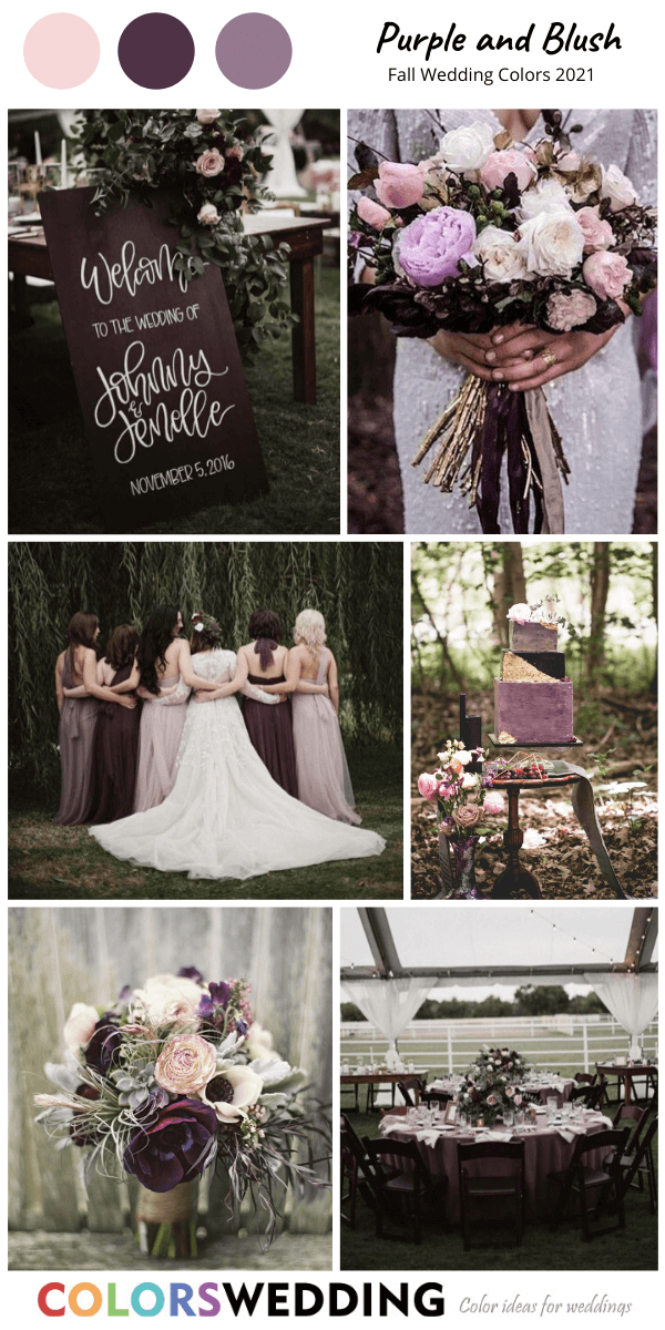fall wedding color 2021 purple blush