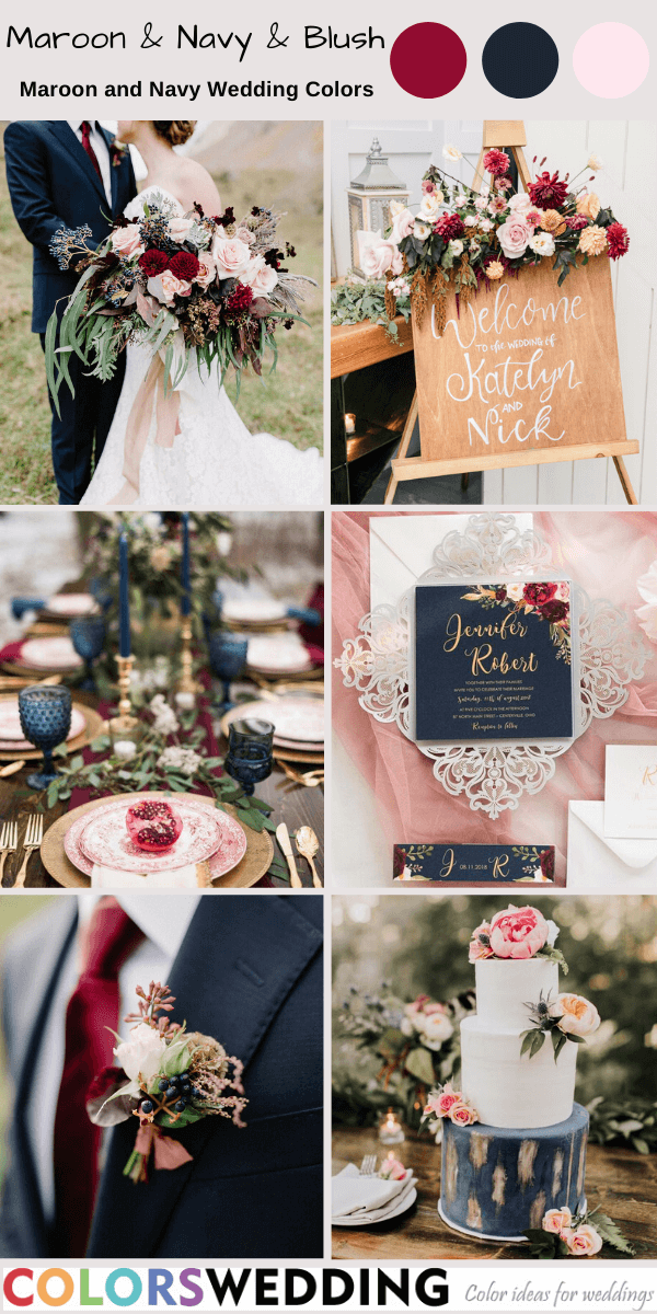 maroon and navy wedding colors maroon navy and blush