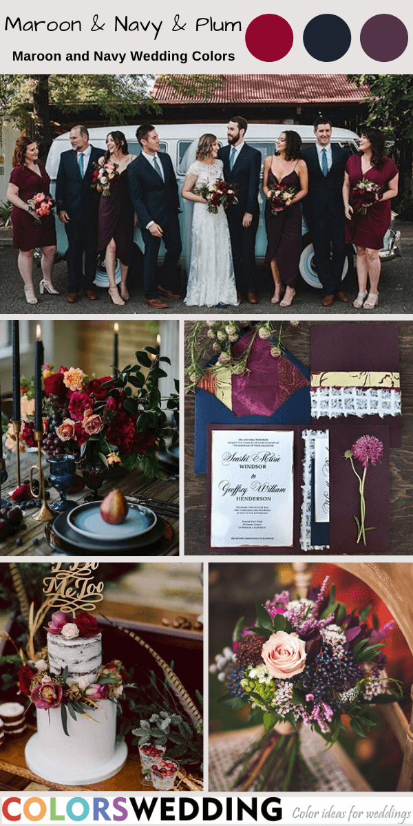 maroon and navy wedding colors maroon navy and plum