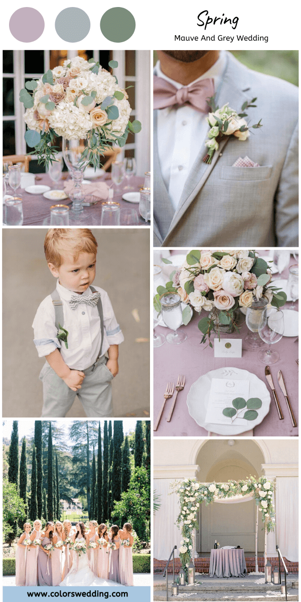 mauve and grey wedding spring