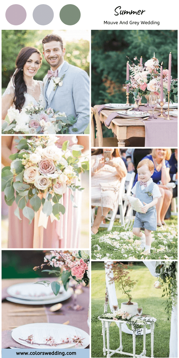 mauve and grey wedding summer