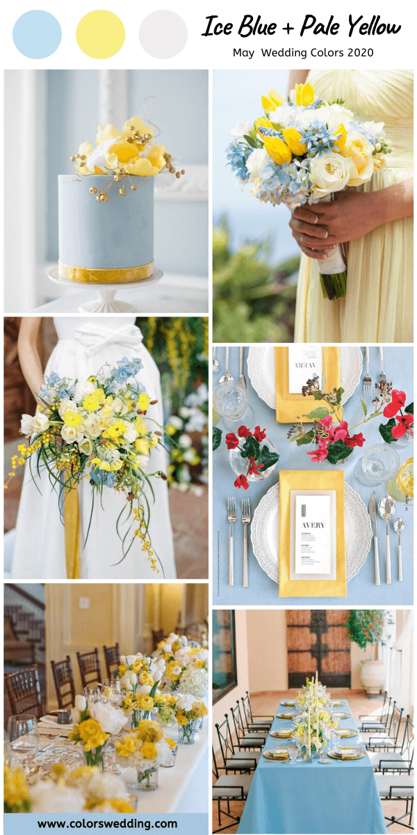 may wedding colors 2020 ice blue pale yellow