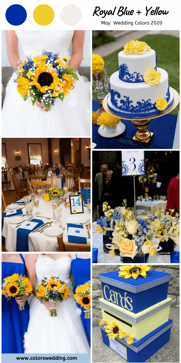 may wedding colors 2020 royal blue yellow
