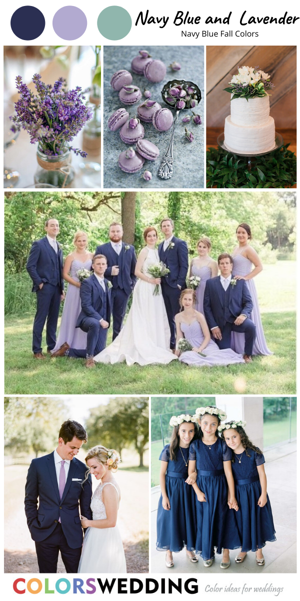 navy blue fall wedding colors navy blue and lavender