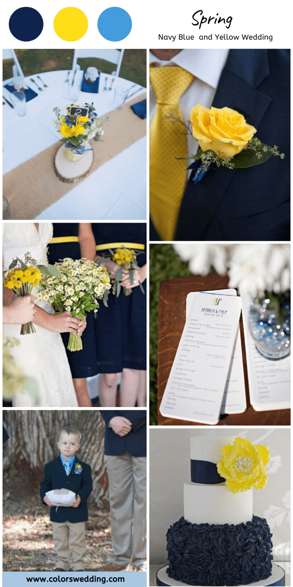 navy blue and yellow wedding spring