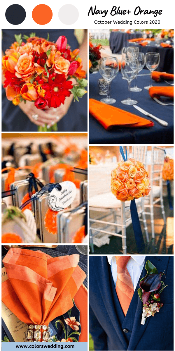 october wedding color 2020 tangerine and orange