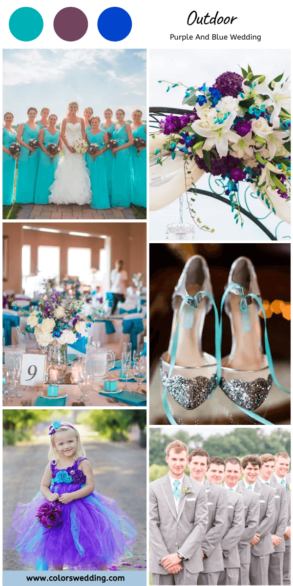 purple and blue wedding outdoor