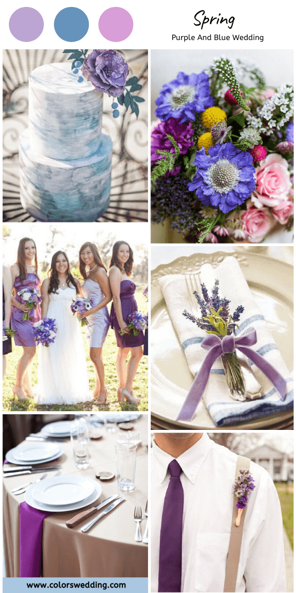 purple and blue wedding spring