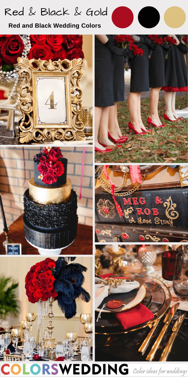 red and black wedding colors red black and gold