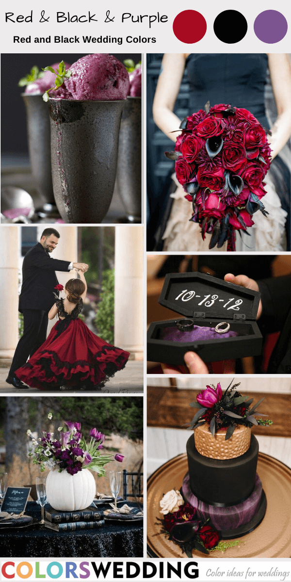 red and black wedding colors red black and purple