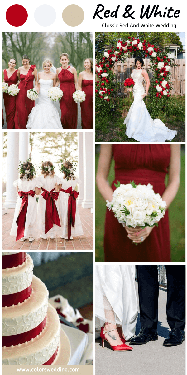 classic red and white wedding
