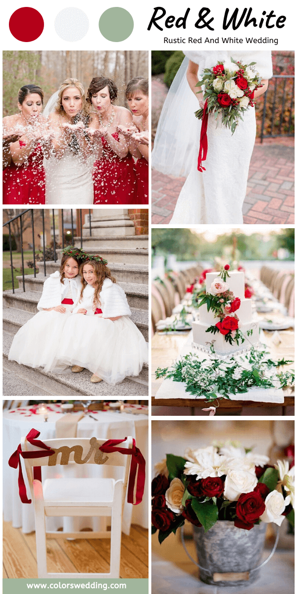 rustic red and white wedding