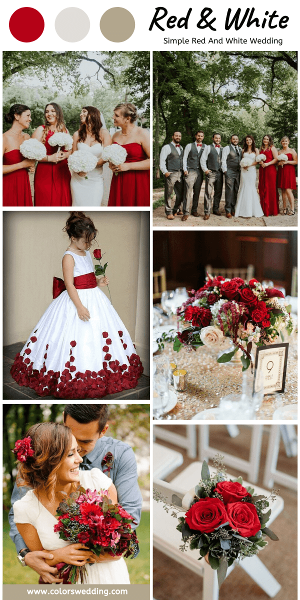 simple red and white wedding