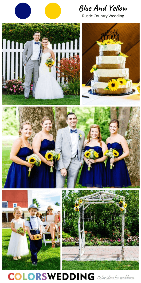 rustic country wedding blue yellow