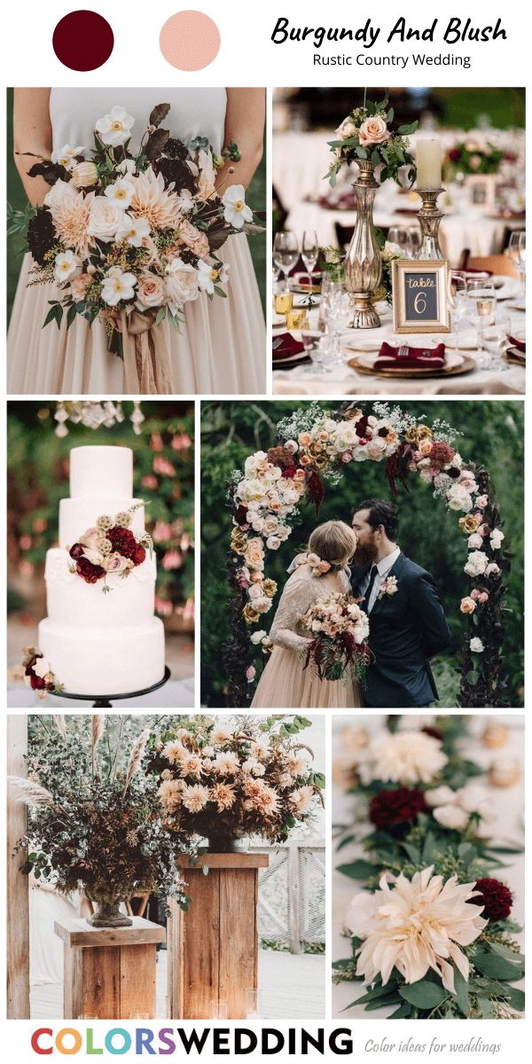 rustic country wedding burgundy blush