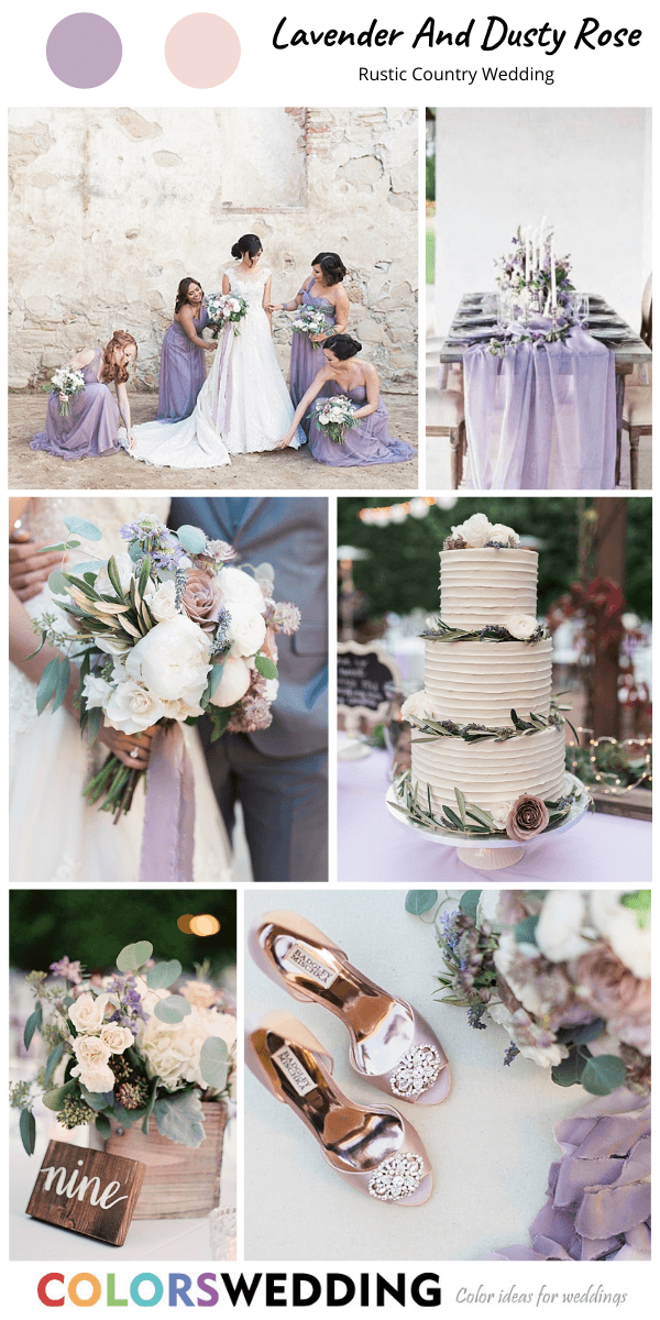rustic country wedding lavender dusty rose