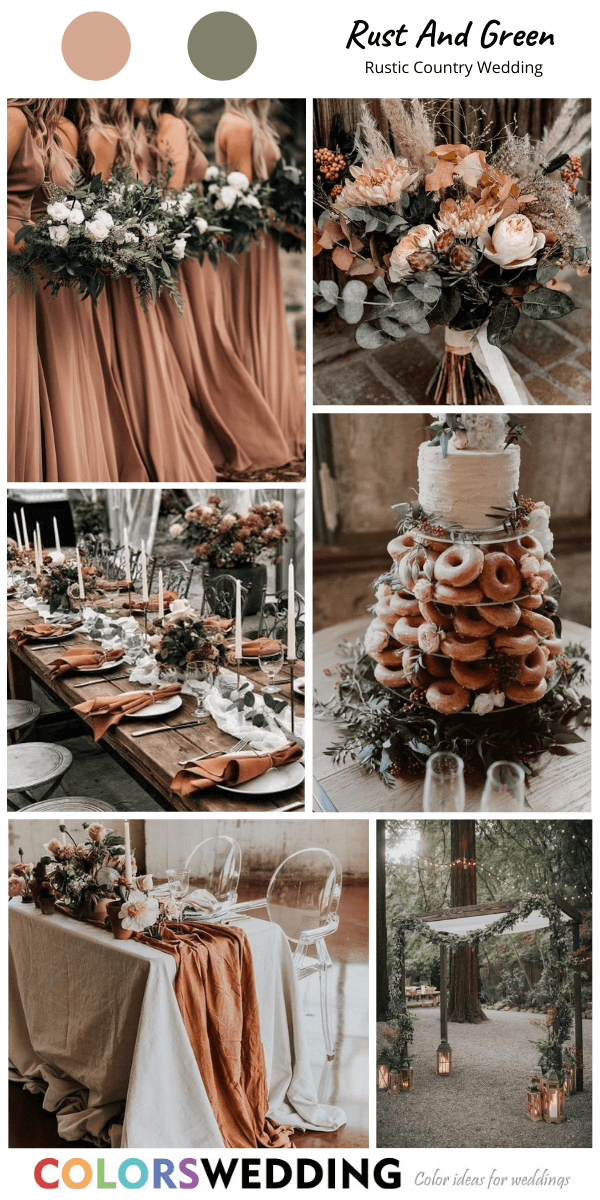 rustic country wedding rust green