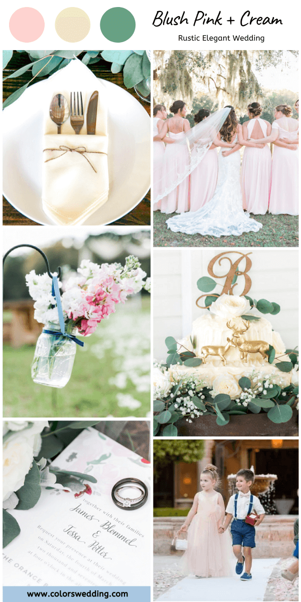 rustic elegant wedding blush pink cream