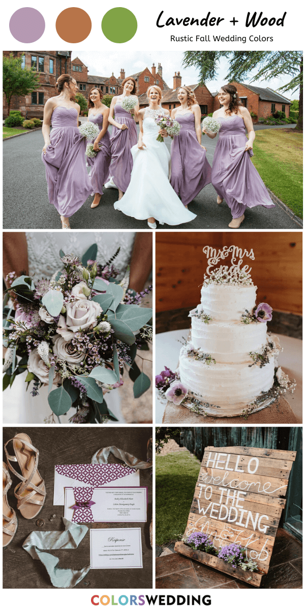 Top 8 rustic fall wedding color ideas: Lavender + Wood