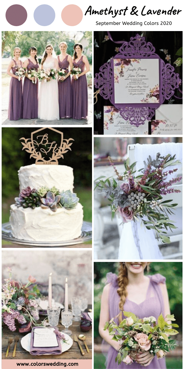 september wedding colors 2020 amethyst and lavender