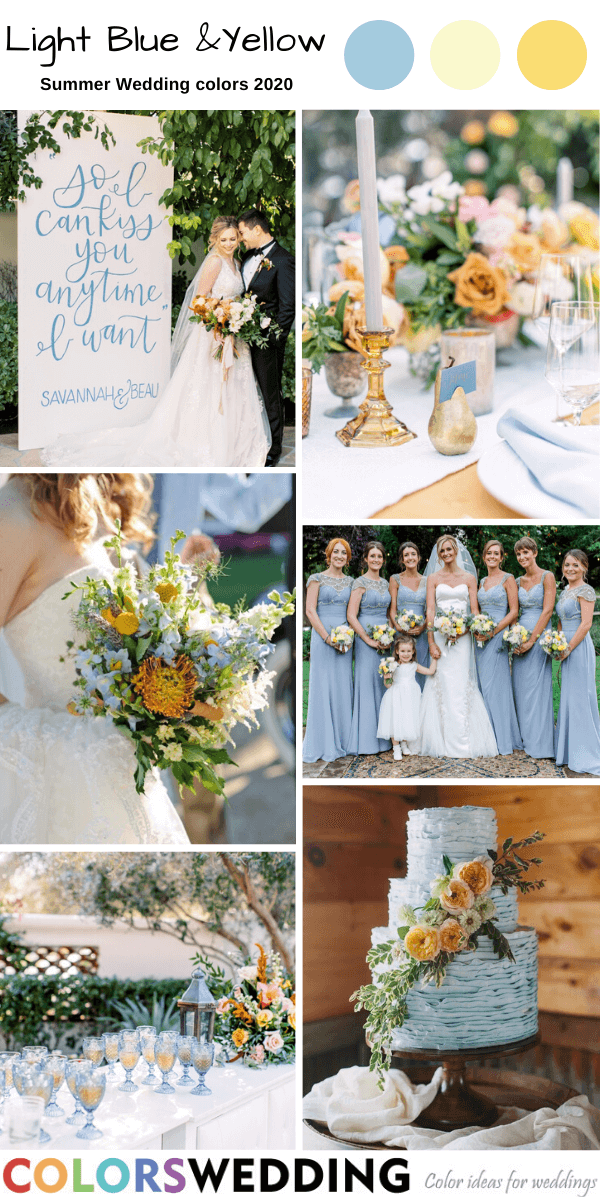 Summer Wedding Color Palettes 2020 - Light Blue and Yellow
