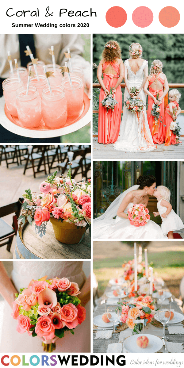Summer Wedding Color Palettes 2020 - Coral + Peach