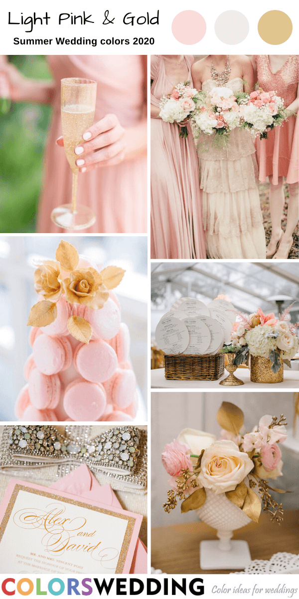 Summer Wedding Color Palettes 2020 - Light Pink + Gold