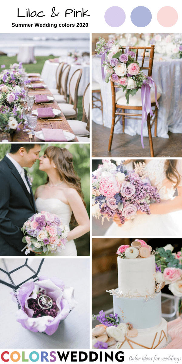 Summer Wedding Color Palettes 2020 - Lilac + Pink
