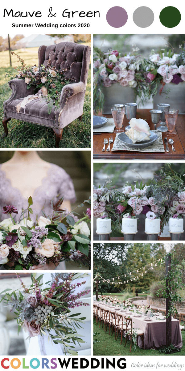 Summer Wedding Color Palettes 2020 - Mauve and Green